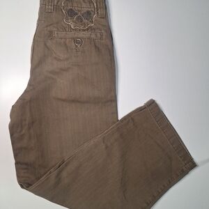 Canyon River Blues Men's Brown Chinos with Embroidery